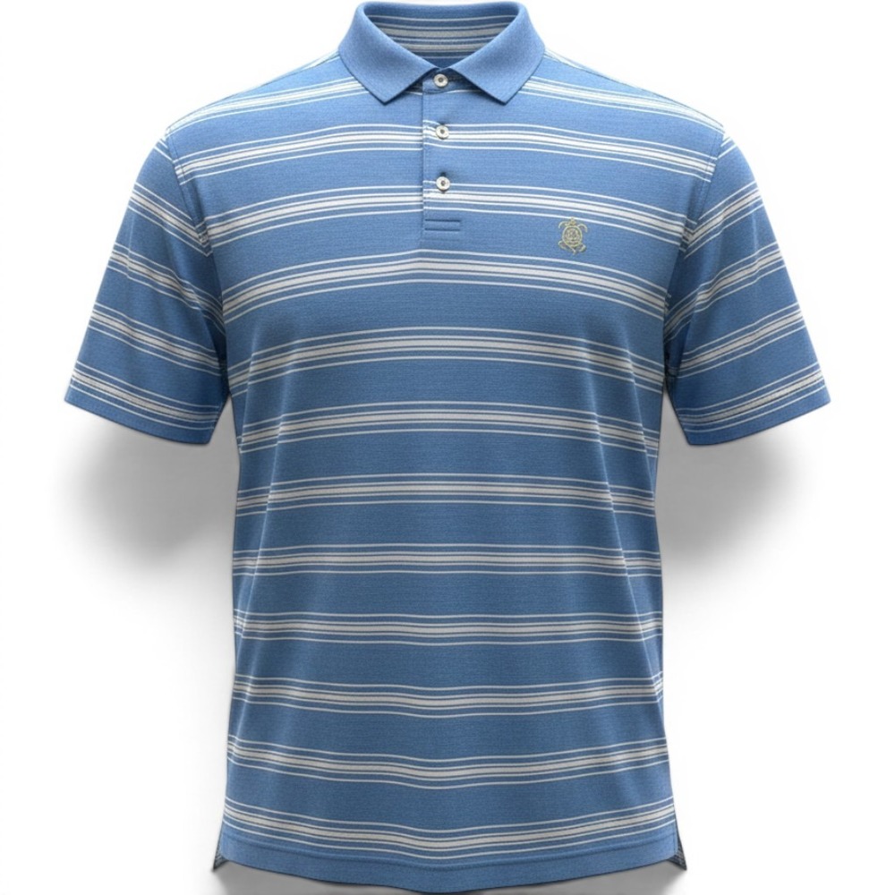 Peter Millar Men's Blue Striped Golf Shirt Mens XL Summer Comfort Turtle Logo